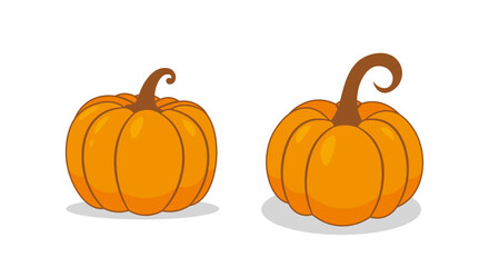 Classic Orange Pumpkins with Curly Stems