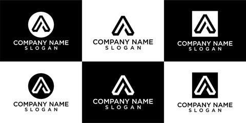 Abstract letter A logo design. icons for business of luxury, elegant, simple.
