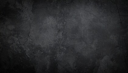 Dark Grunge Concrete Wall Texture Background with Cracks and Vignette