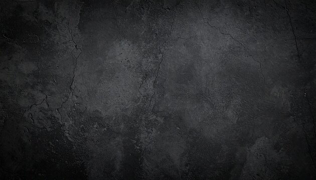 Dark Grunge Concrete Wall Texture Background with Cracks and Vignette