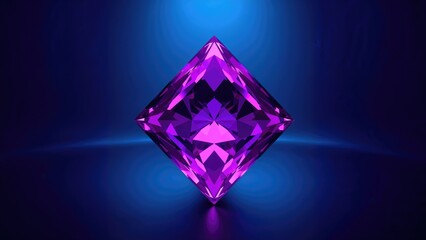 Design of a stylish geometric pyramid resembling a purple crystal or diamond.