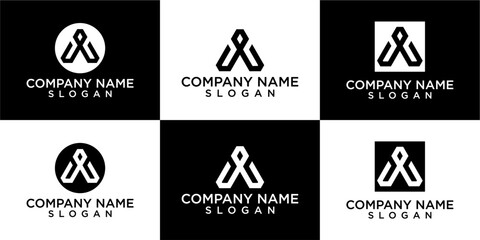 Abstract letter A logo design. icons for business of luxury, elegant, simple.