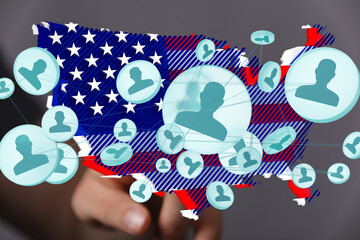 Interactive map visualizing the connections between citizens.  Illustrates social networks and data...