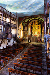 Interior of the Basque Church of Notre-Dame-de-l’Assomption in Ascain
