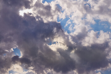 The contrast of shadow and light in the clouds illustrates the duality of nature. An excellent...