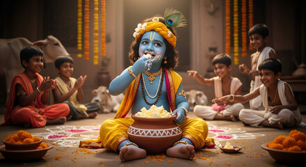Little Krishna Eating Butter