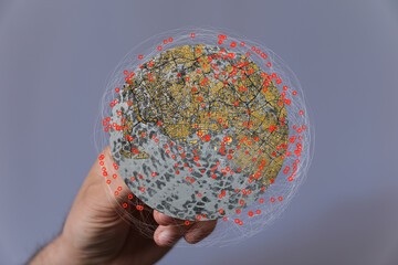 Visual representation of a global network, highlighting data points and their interconnections.