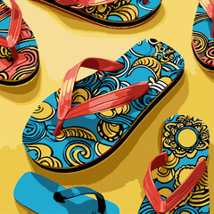 vector sandal pattern for graphic design purposes