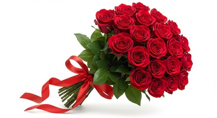 Stunning red roses bouquet bright light photography. AI Generated