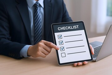 businessman holding a document