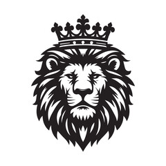 vector logo of a lion wearing a crown