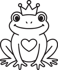 Fototapeta premium Princess frog line art vector 