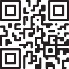 QR code icon line art vector illustration