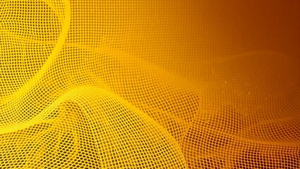 Abstract Golden Yellow Woven Grid Wave Background Design