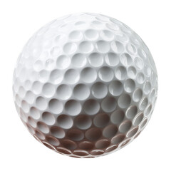 High quality isolated golf ball with detailed surface and dimples against a transparent background
