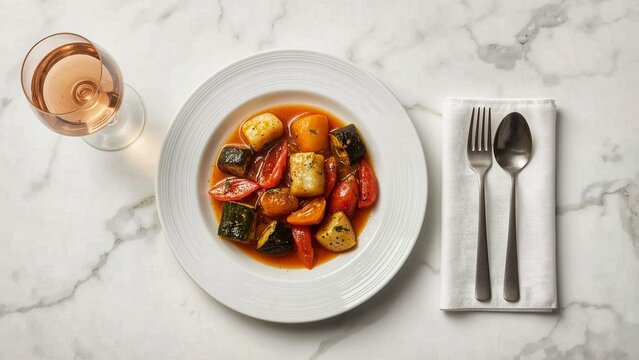 Typical French ratatouille food 