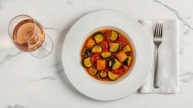 Typical French ratatouille food 