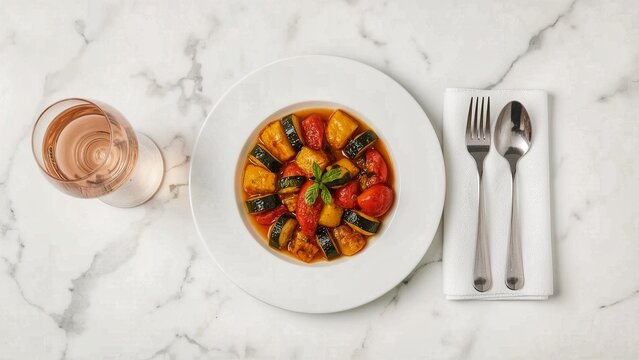 Typical French ratatouille food 