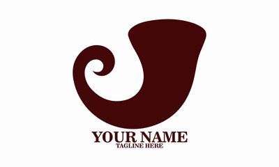 Traditional Jewish shofar horn in curved shape icon. Traditional Jewish shofar vector illustration, traditional Jewish shofar logo art