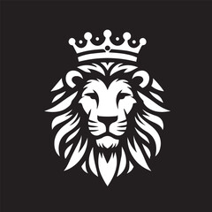 vector logo of a lion wearing a crown