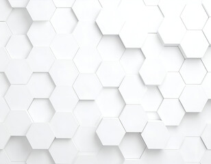 Bright white geometric hexagons with subtle shadows create a clean modern abstract texture.