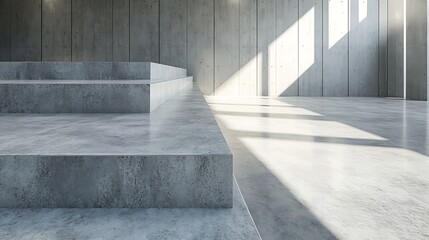 Fototapeta premium Modern concrete steps in a minimalist space