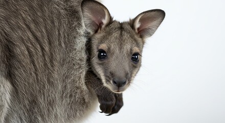 Obraz premium 子カンガルー 柔らかな毛並み 穏やかな光の中で眠る. AI Generated