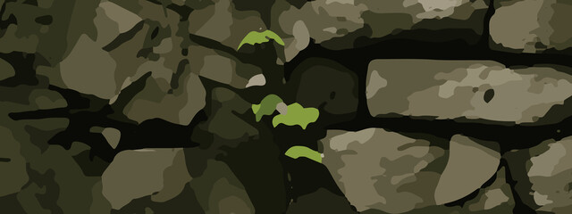Dense Jungle Camouflage Vector Pattern With Olive Green, Khaki, and Dark Brown Leaf Shapes. Seamless Camouflage Background With Abstract Forest Leaves in Earth Tones for Military and Outdoor Designs