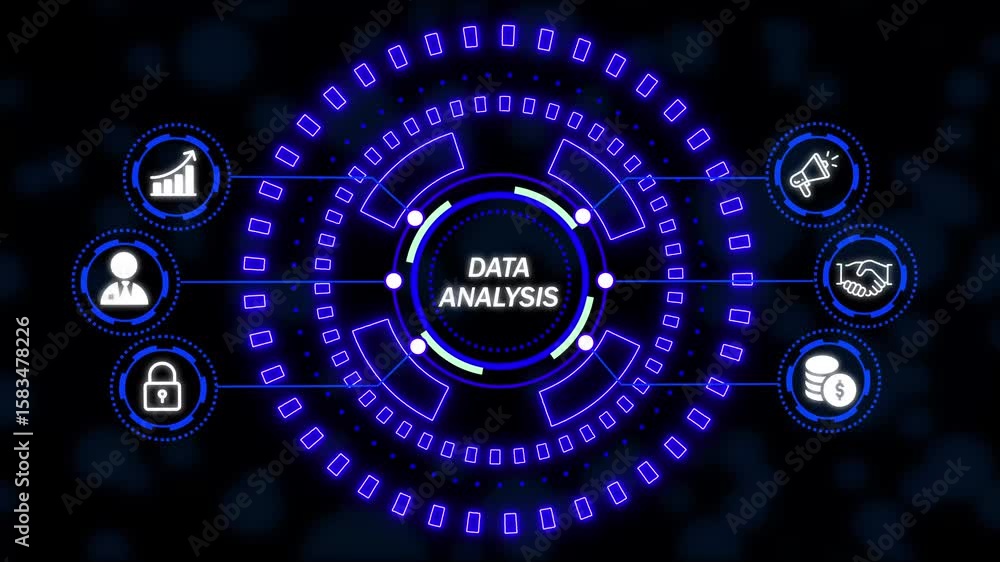 Poster data analysis for business and finance concept. information report for digital business strategy. bu