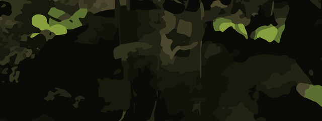 Dense Jungle Camouflage Vector Pattern With Olive Green, Khaki, and Dark Brown Leaf Shapes. Seamless Camouflage Background With Abstract Forest Leaves in Earth Tones for Military and Outdoor Designs