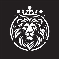 vector logo of a lion wearing a crown