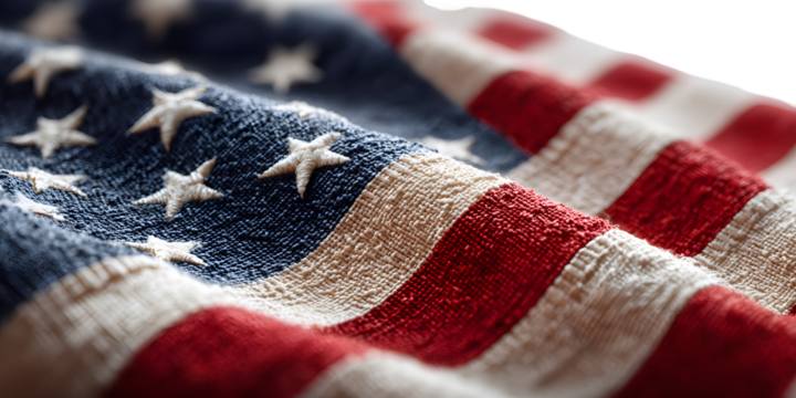 High-Resolution American Flag on Transparent Layer - Powered by Adobe