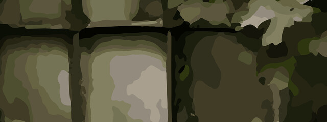 Dense Jungle Camouflage Vector Pattern With Olive Green, Khaki, and Dark Brown Leaf Shapes. Seamless Camouflage Background With Abstract Forest Leaves in Earth Tones for Military and Outdoor Designs