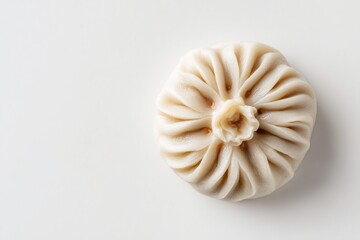Isolated Indian steamed momo top view on white background &ndash; generative AI