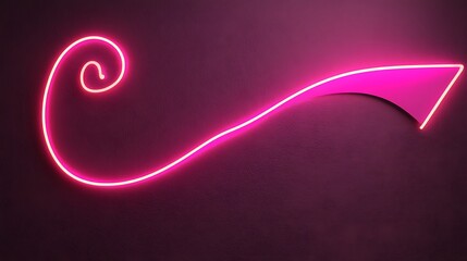 Neon pink arrow graphic on dark background