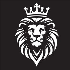 vector logo of a lion wearing a crown