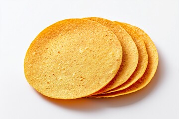 Crispy Indian khakhra disc on white background &ndash; generative AI