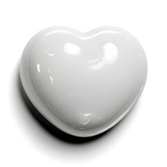 Shiny White Heart Shape on Smooth Background for Love Themes