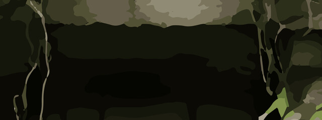 Dense Jungle Camouflage Vector Pattern With Olive Green, Khaki, and Dark Brown Leaf Shapes. Seamless Camouflage Background With Abstract Forest Leaves in Earth Tones for Military and Outdoor Designs