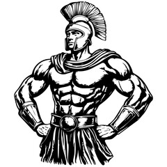 Fototapeta premium spartan mascot logo design vector with modern illustration concept