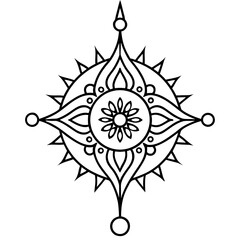 Boho Luxe line art vector