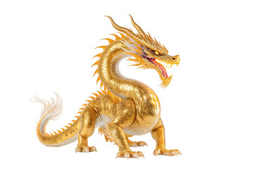 Golden Dragon of Luck and Prosperity: A majestic golden dragon statue, exuding power and wisdom, stands guard, promising luck and prosperity to those who behold its shimmering form.