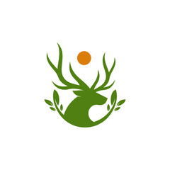 deer logo design template vector