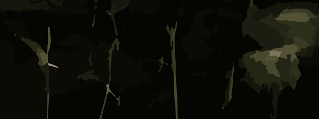 Dense Jungle Camouflage Vector Pattern With Olive Green, Khaki, and Dark Brown Leaf Shapes. Seamless Camouflage Background With Abstract Forest Leaves in Earth Tones for Military and Outdoor Designs
