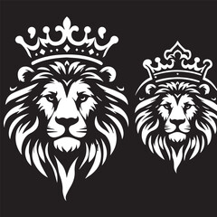 vector logo of a lion wearing a crown