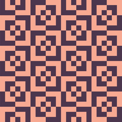 Pattern created from peach and deep maroon squares