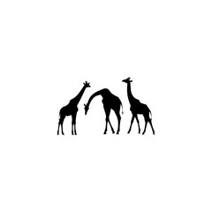 Hand drawn giraffe silhouette design 