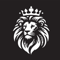 vector logo of a lion wearing a crown