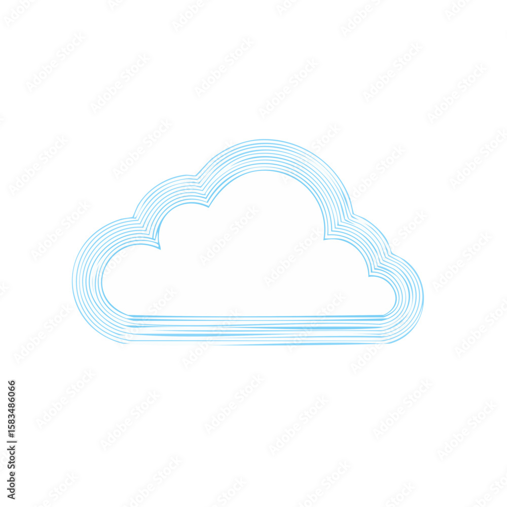 Fototapete Cloud illustration against black backdrop puffy fluffy weather forecast icon sky design technology computer networking concept