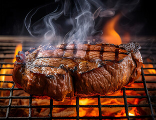 Sizzling Grilled Beef over Charcoal – Juicy Yakiniku Close-up